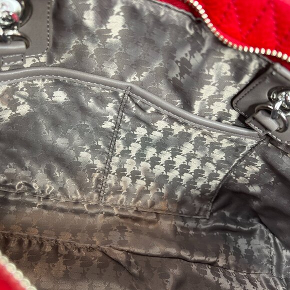 Karl Lagerfeld Paris Womens Karolina Chain Tote Bag, Crimson - Picture 9 of 9